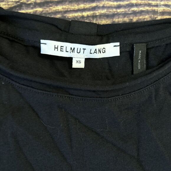 Helmut Lang Womens Distressed Slash 100% Cotton T-Shirt Black W/pockst Size XS - Picture 2 of 8